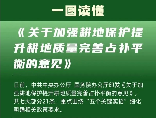 一圖讀懂《關(guān)于加強(qiáng)耕地保護(hù)提升耕地質(zhì)量完善占補(bǔ)平衡的意見》